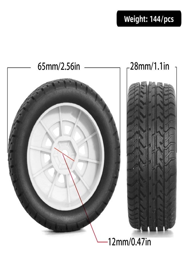 Gueiddi RC Car Tires Wheel, Rubber Tires and Plastic Wheel for 1/18 ARRMA Typhon GROM (1/14 White) - Image 3
